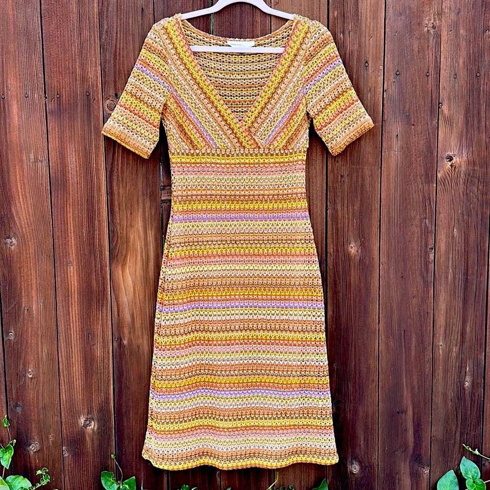 Anthropologie Multicolor Striped Midi Dress